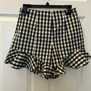 Fame and Partners black and white gingham shorts sz 6